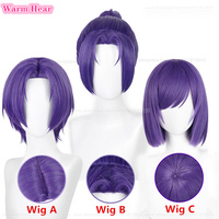 3 Styles Synthetic Reo Mikage Cosplay Wig Anime Long 34cm Purple Ponytail Cosplay Anime Wigs Heat Resistant Hair Halloween Wigs