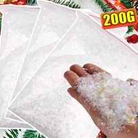 Winter Fake Snow Christmas Snow Powder Artificial Snowflake Party Decor  Xmas DIY Crafts Village Displays Props Kids Gifts