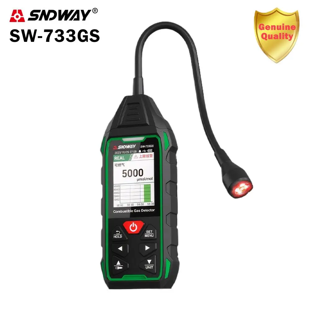 

SNDWAY 0-1000PPM Sound & Screen Alarm Gas Leak Detector Combustible Flammable Natural Methane Gas Detector Accessory