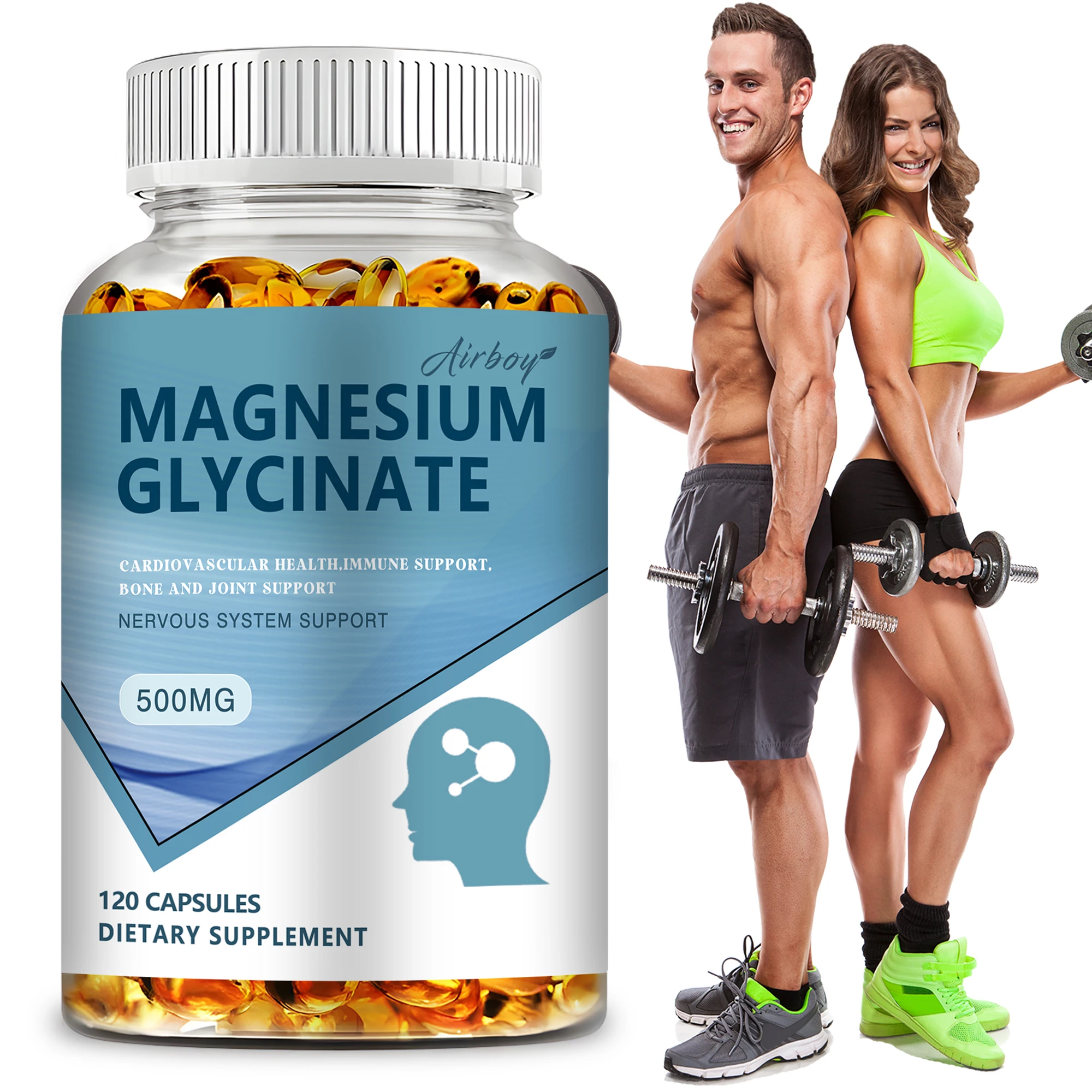 

Magnesium Glycinate Capsules 500mg - Supports Bone Immune System,Heart Health and Natural Sleep,Relieves Stress,Soothes Nerves
