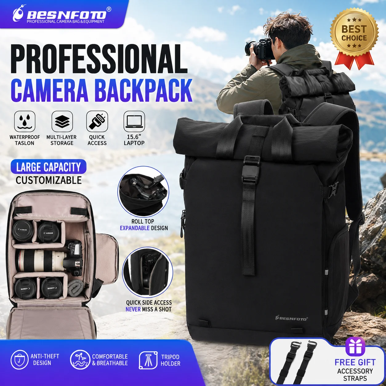 Drone Camera Waterproof - Besnfoto Torba na aparat z rolowanym
