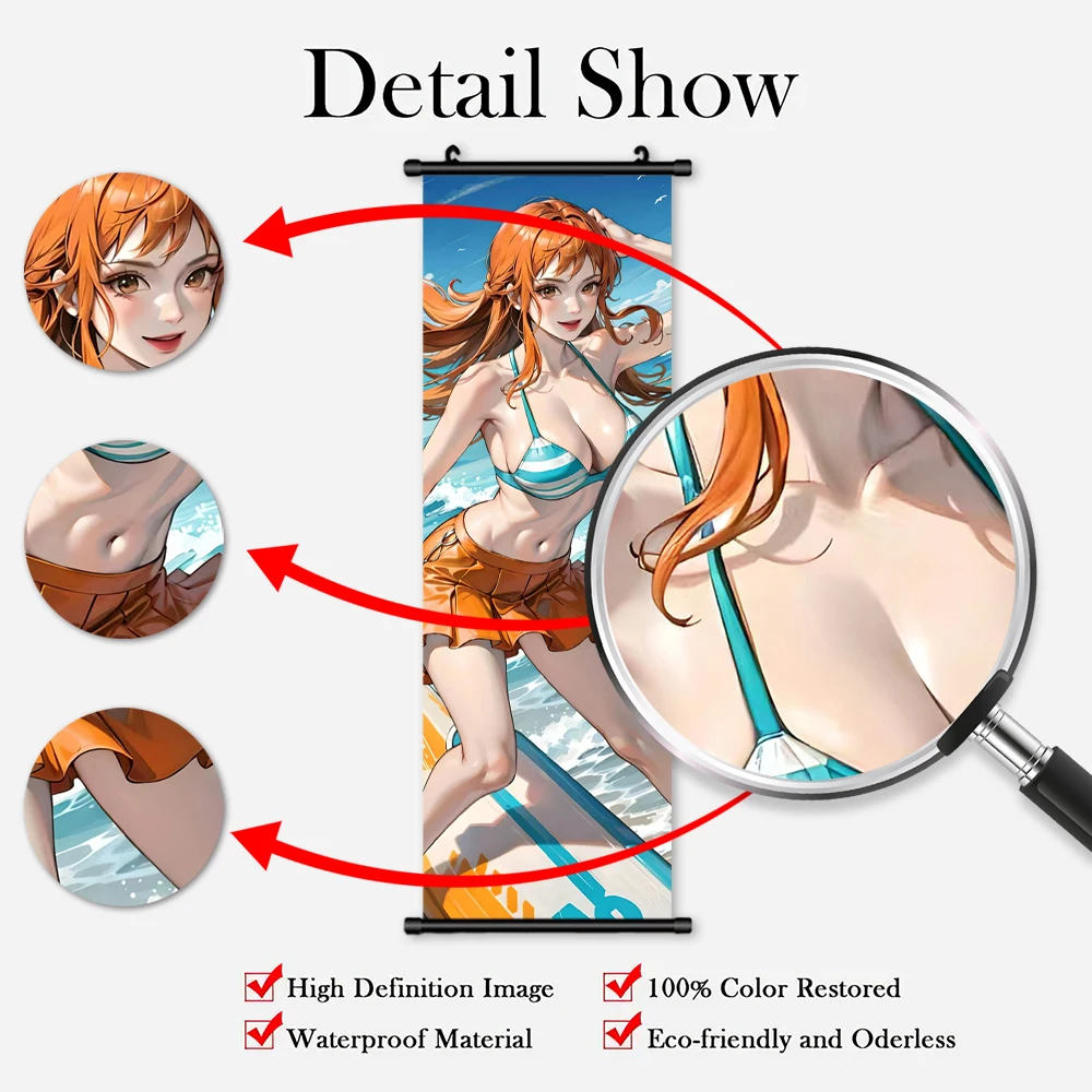 Canvas Nami Picture Anime One Piece Wall Art Nico Robin Scrolls Hanging Paintings Boa Hancock Poster Cartoon Home Decor Modular