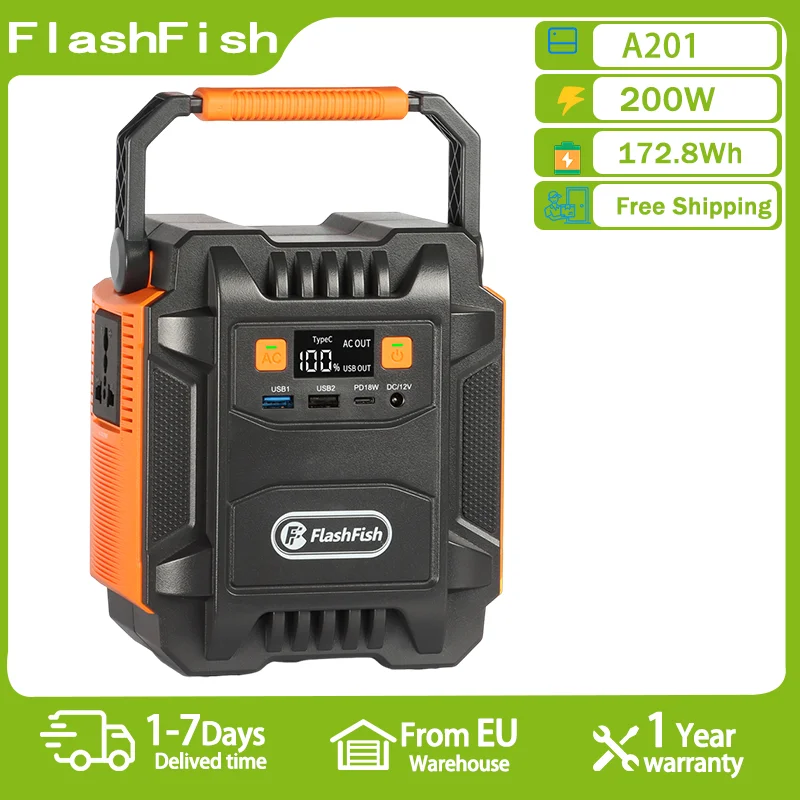 Flashfish A201 Mini Centrale Elettrica Portatile 200W Generatore Solare 172.8Wh Batteria Al Litio Casa di Backup di Campeggio Esterna di Alimentazione Mobile