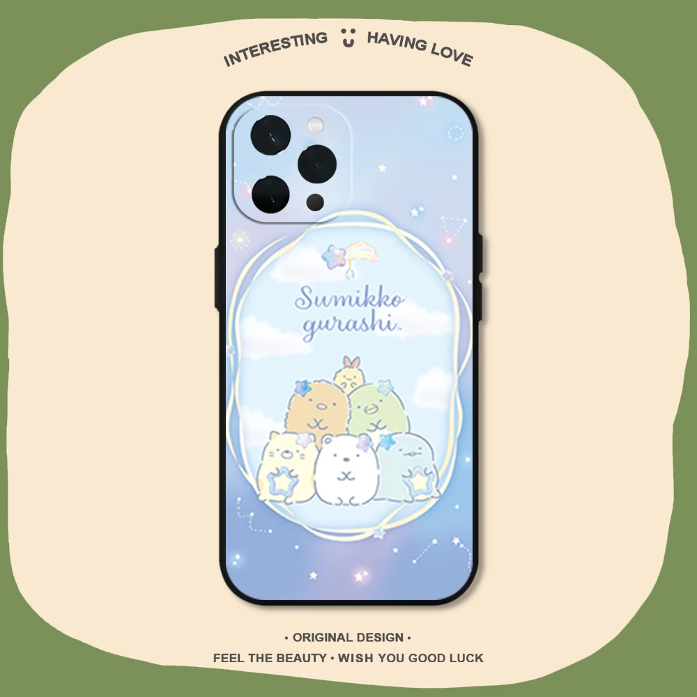 Cartoon Sumikko Gurashi Phone Case for iPhone 11 12 13 14 15 16 Max Pro Plus Soft Shell