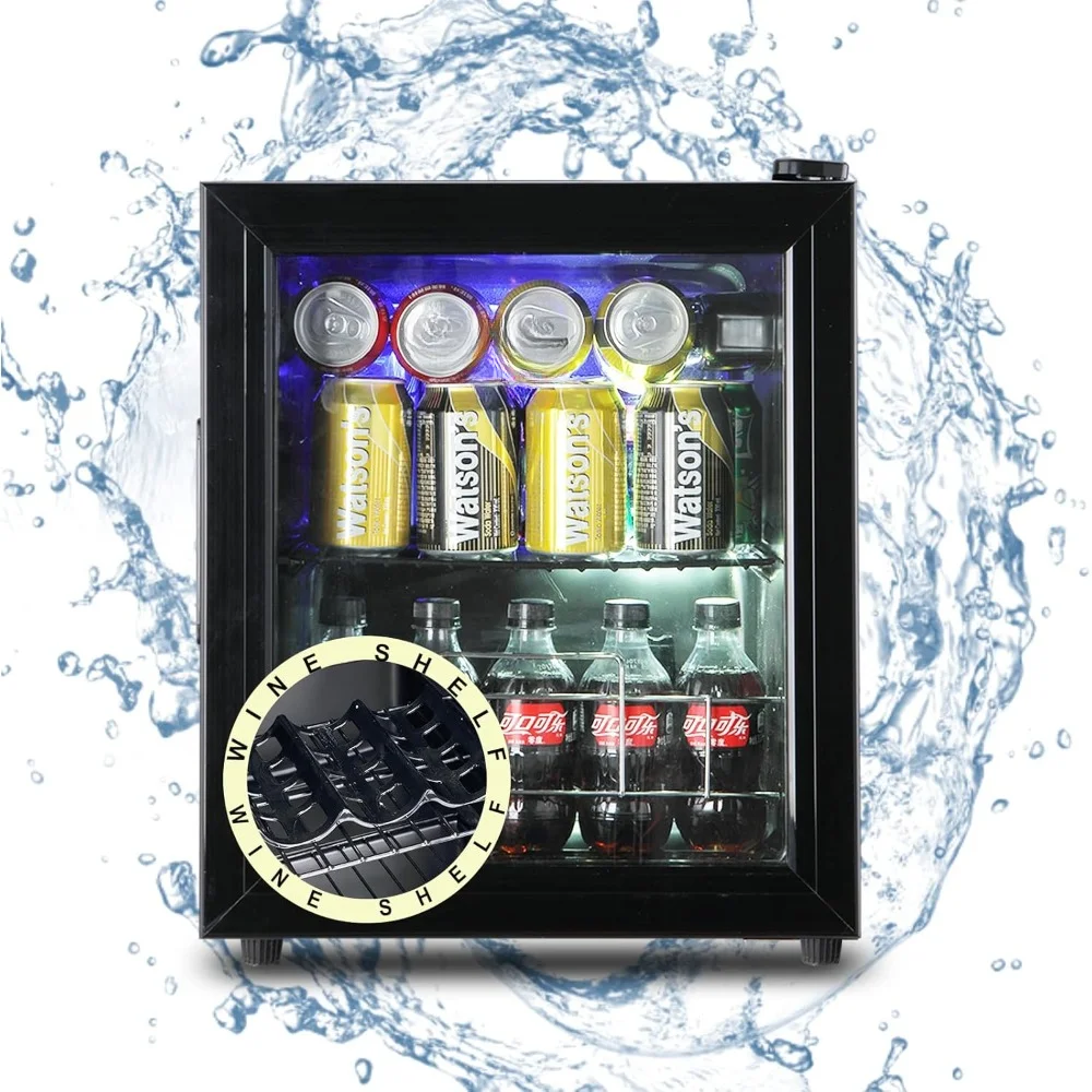 

Beverage Refrigerator W/ Adjustable Shelve, 80 Cans Beverage Refrigerator And Cooler, Drink Dispenser, Refrigerator Display Case