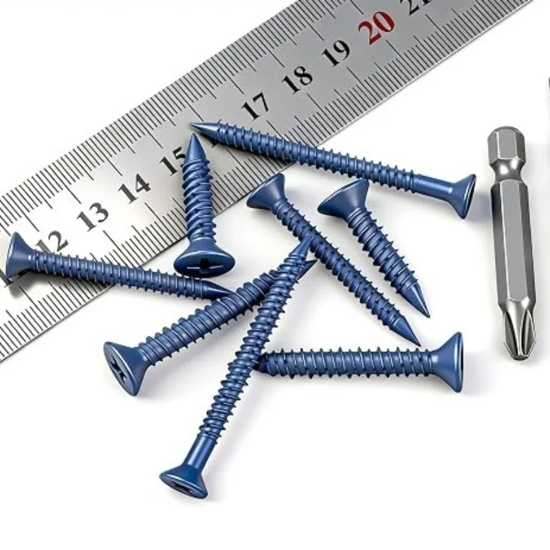 Flat Head Phillips Screws High Low Thread Pointed Countersunk Cement Screw Cement Block Installing Fasteners Hardware Supplies
