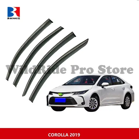 1 set Window Visor Vent Window Deflector for TOYOTA COROLLA 2019-2024 Sun Shade Rain with Stainless Steel Car Exterior Decoratio