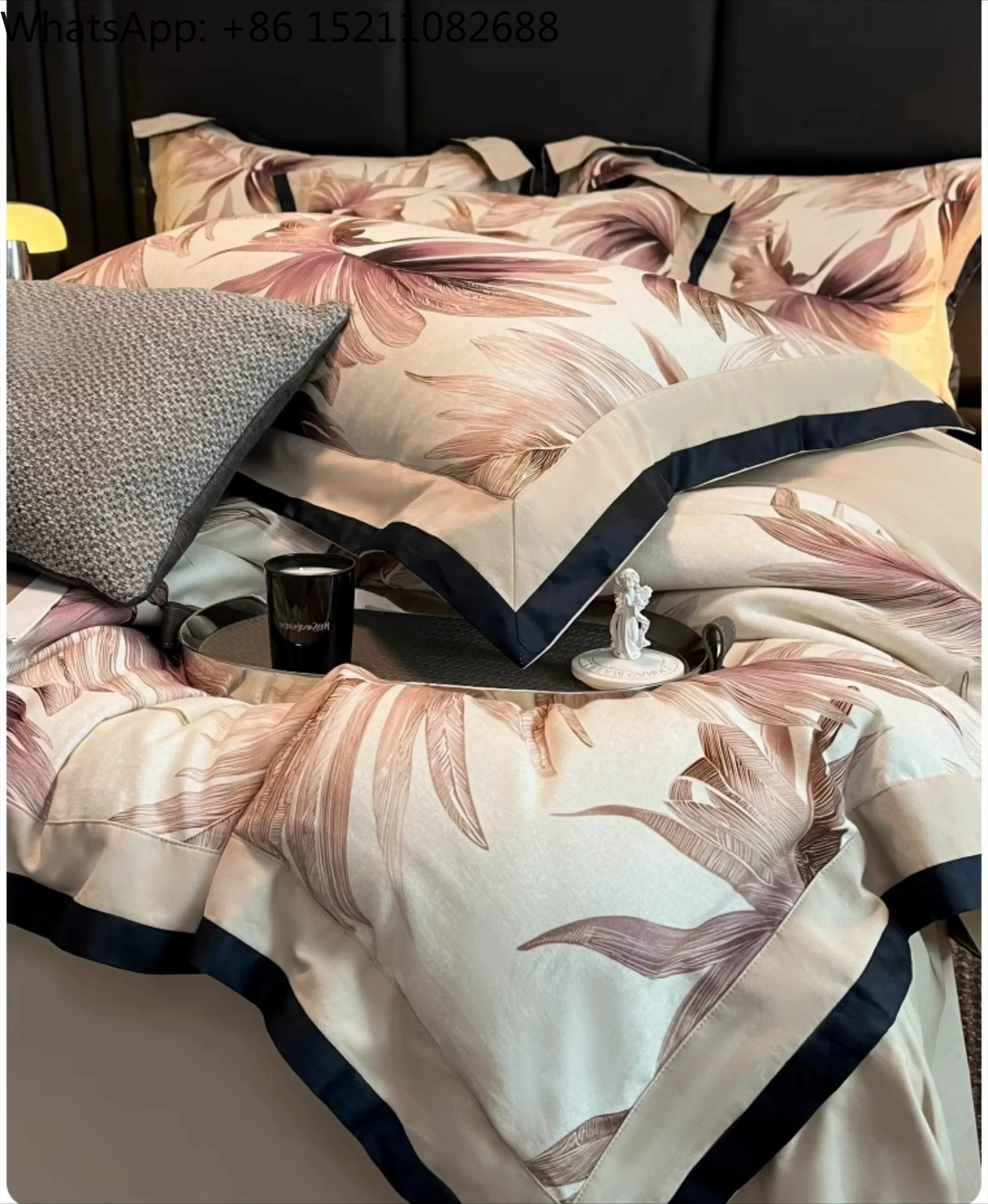 SCY thickened abraded four-piece set of pure cotton sheets, quilt covers, bed hats, autumn and winter bedding