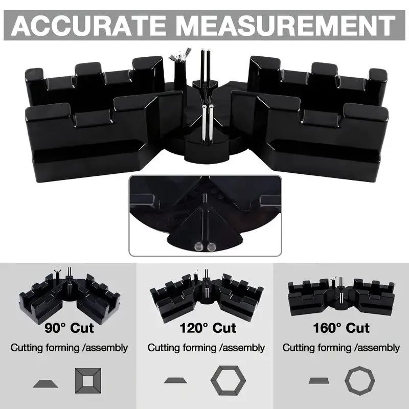 أداة قطع قياس ميتري 2 في 1 منقلة منشار ميتري دقيق 85-180 ° أداة قطع المشطوف لقياس الزوايا، مقياس ميتري باللون الأسود #3