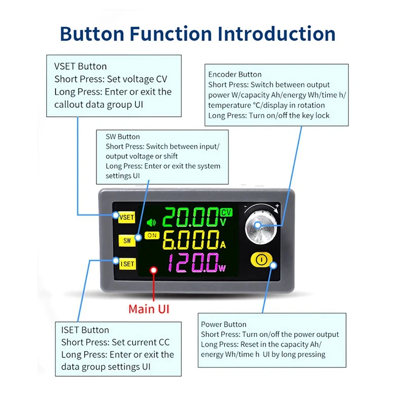 SK120 CNC Adjustable DC Voltage Regulator Power Supply With Constant Voltage And Current, Solar Charging Module