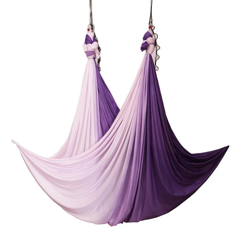 

Bilink 6 kinds Rainbow color 5m High Strength anti-gravity yoga hammock aerial silks swing