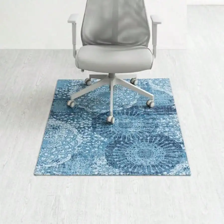 

Rug'd Office Chair Mat for Carpet and Hardwood Floor - Jacquard Woven Top Anti-Slip Backing Low Pile Floor Protector Desk Cha