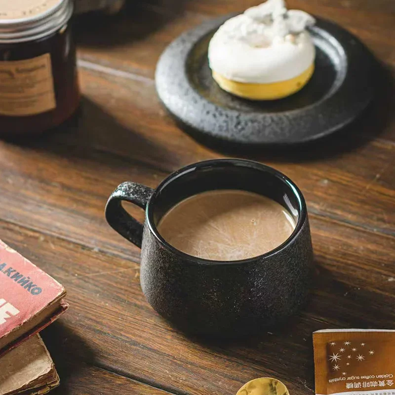 DSA light luxury premium coffee cup and saucer set retro ceramic creative office cappuccino latte cup