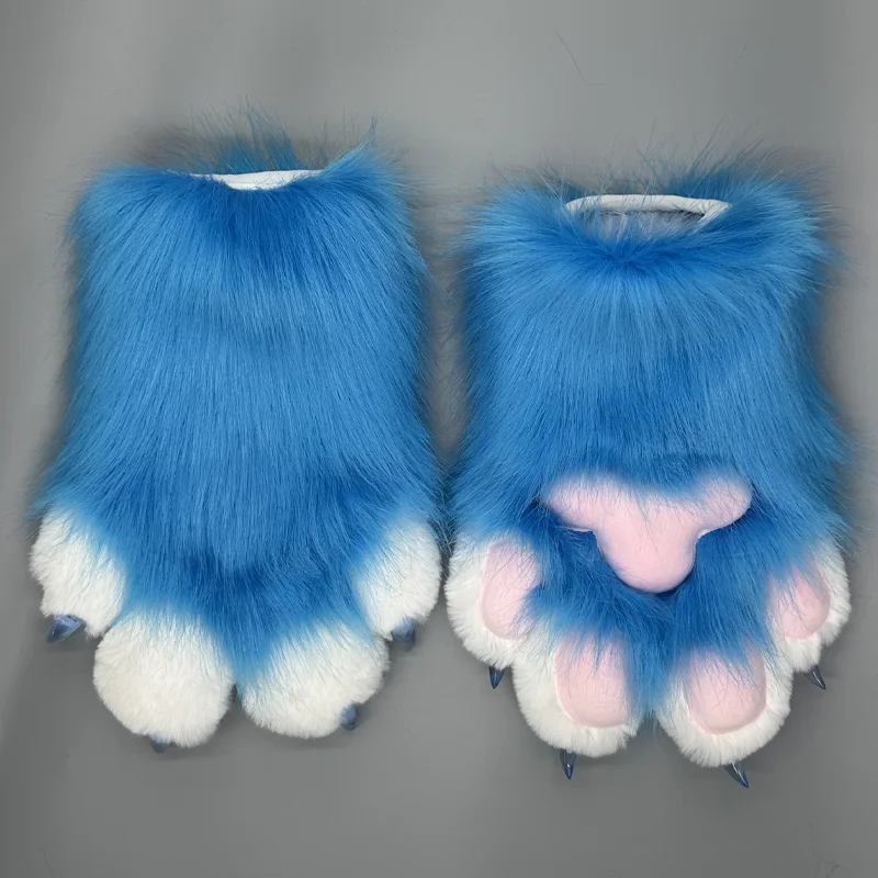 Kawaii Fursuit Paw, перчатки, 25 цветов, перчатки с пушистыми когтями, встроенный свисток, декомпрессионные милые игрушки, карнавальный костюм, вечерние для взрослых