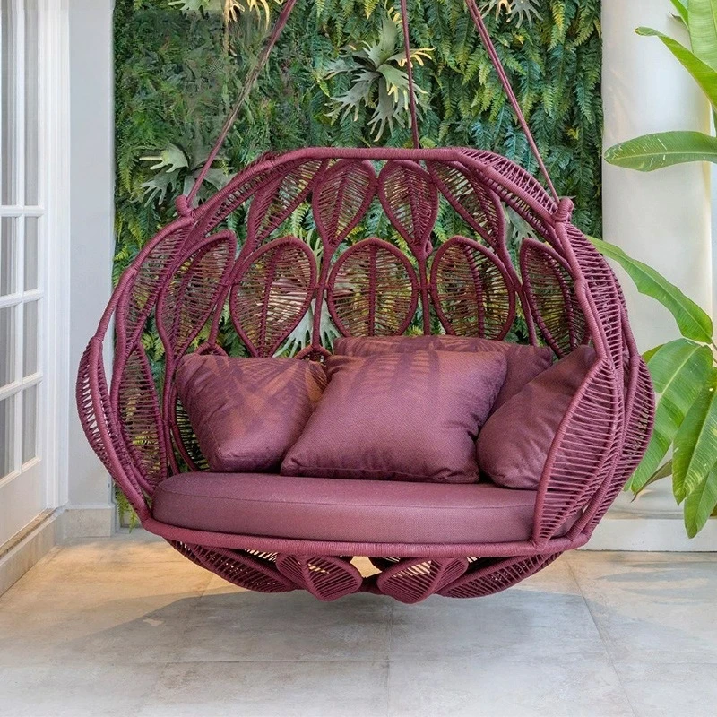 rattan chair hanging basket courtyard swing indoor balcony rattan hanging basket floor bird's nest cradle chair