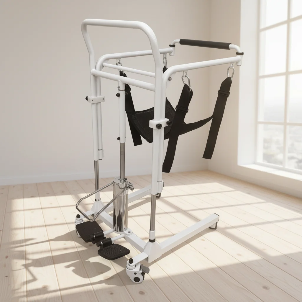 AIROW Home to Vehicle Transfer Chair with Toilet Sling Hydraulic Lift for Elderly Height Adjustable 300 Lbs Strong Loading