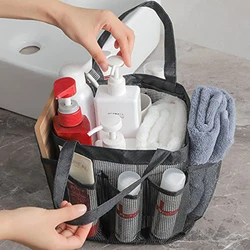 Mesh Shower Caddy Portable for College Dorm Room with 8 Pockets Hanging Shower Caddy Dorm Basket Quick Dry Shower Bag Bathroom