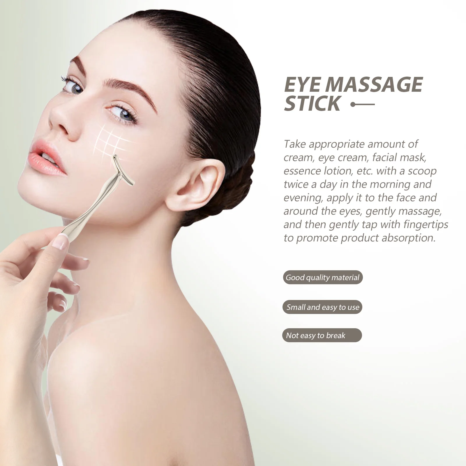 

4 шт., массажер для крема для глаз, ложка из цинкового сплава, инструмент для ухода за кожей для массажа лица, удаления морщин, портативный косметический инструмент, серебристый