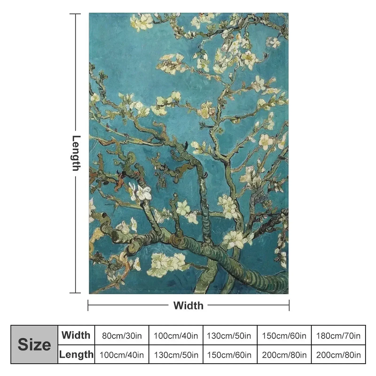 Almond Blossom Throw Blanket Custom Vintage Blankets