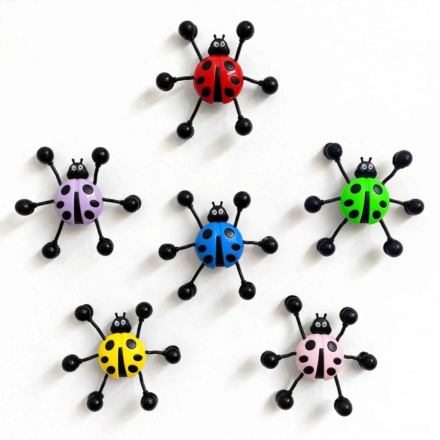 10/20/30/50Pcs Wall Crawling Insect, Rolling Window Toy, Sticky Soft Rubber Ladybug Squishy Squishies Stress Relief Fidget Toy