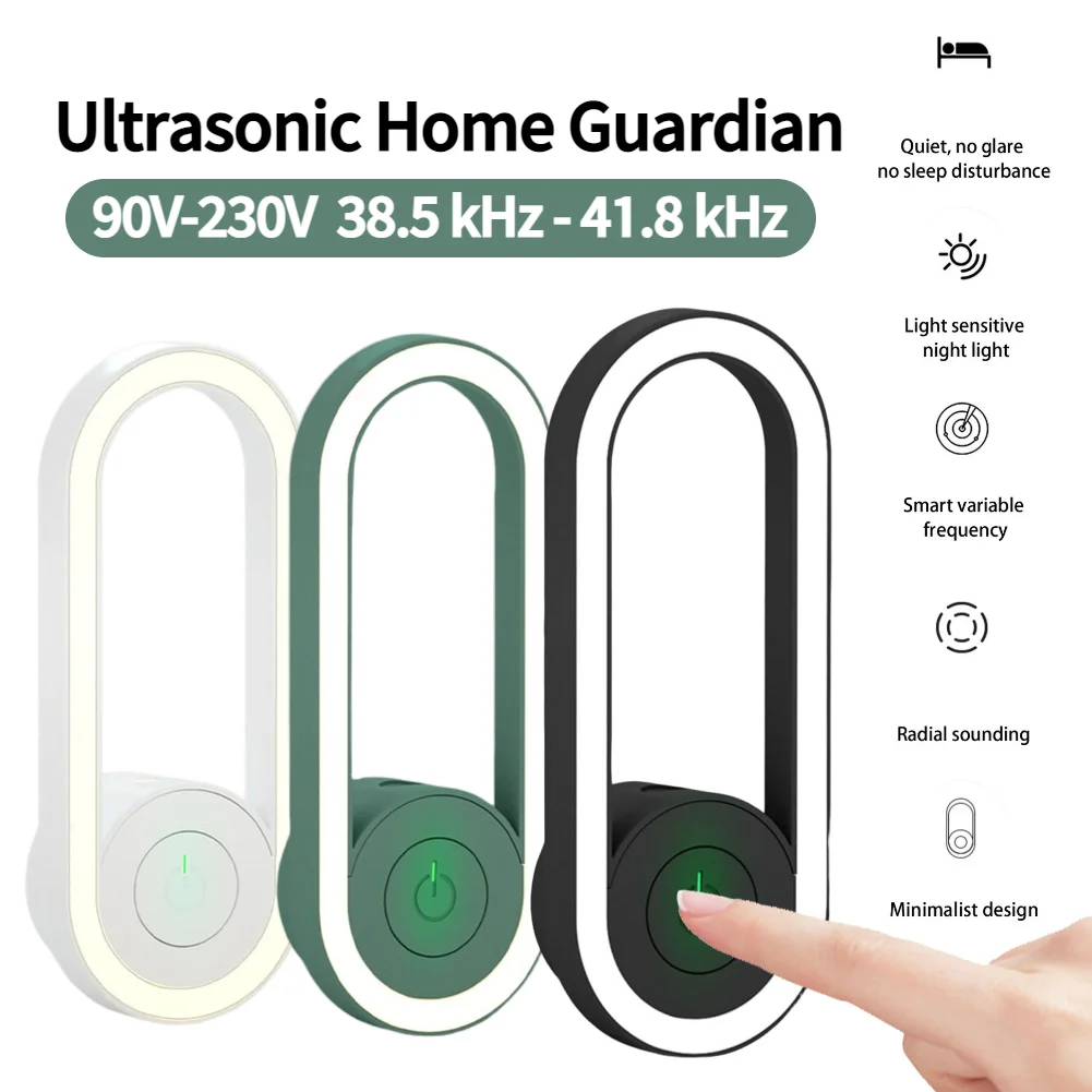 

New Ultrasonic Insect Repellent Electronic Mosquito Repellent Nightlight Soft Eye Care Plug-in Home Bedroom Mosquito Busters