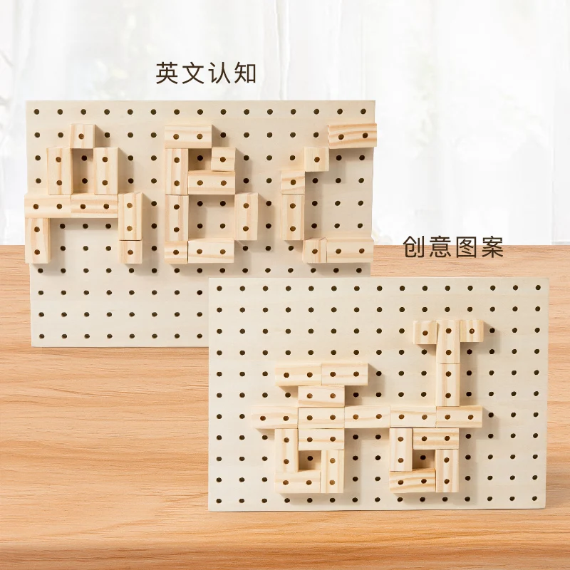 Blocos De Construção De Madeira Natural Para Crianças, Educação Infantil, Brinquedos De Montagem Manual, Estilo Montessori
