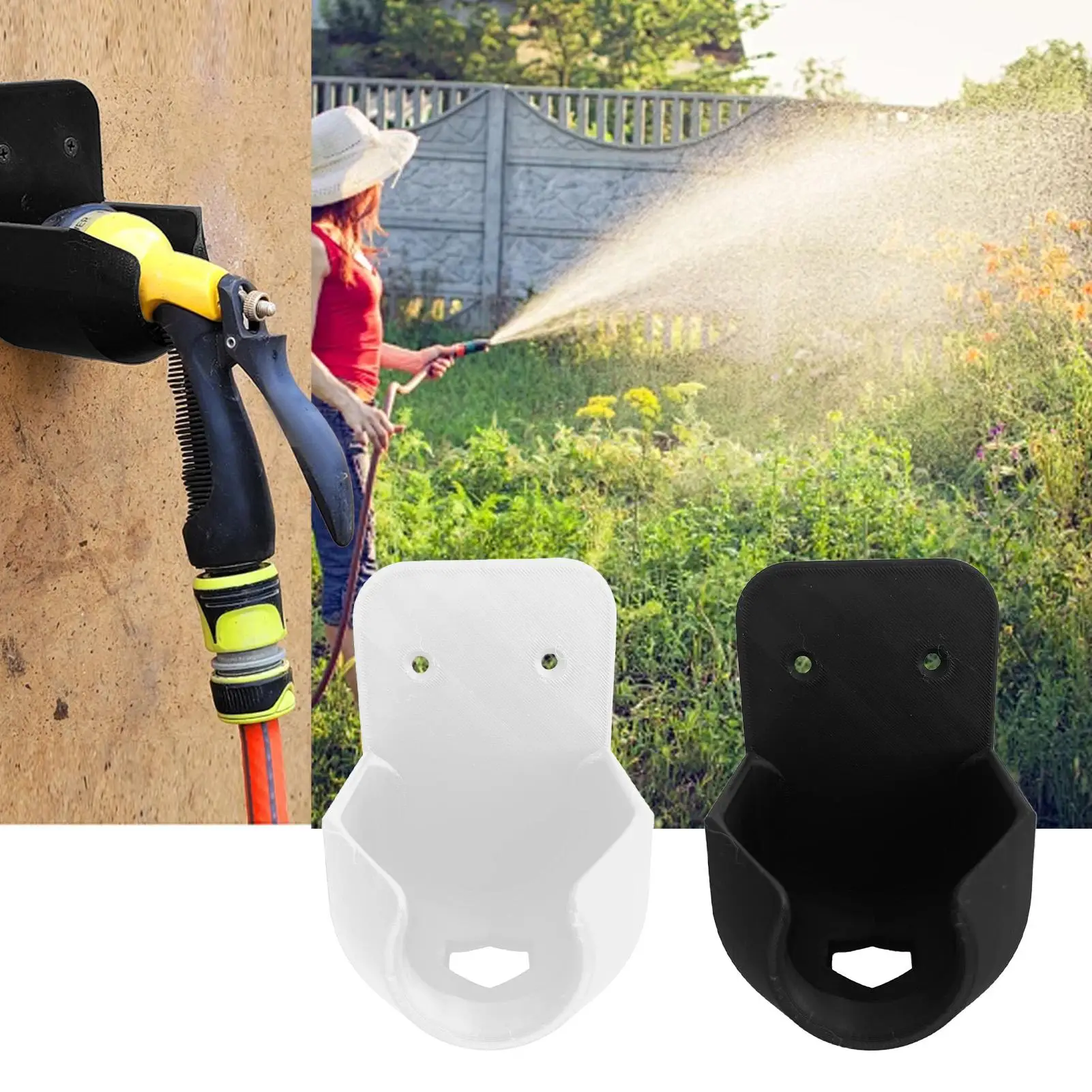 Wall Mount Garden Hose Nozzle Bracket With Screws Garden hose nozzle placement rack practical garden hose hook