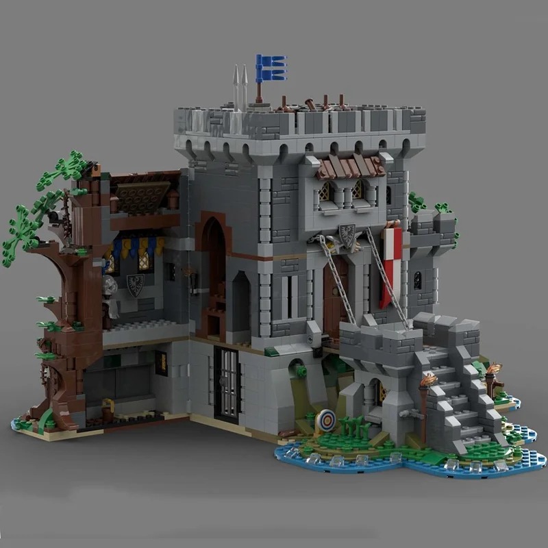 2181PCS Model Bangunan MOC Baru Kastil Hutan Elang Hitam Abad Pertengahan, Perakitan Tingkat Kesulitan Tinggi untuk Dewasa, Hadiah Blok Bangunan