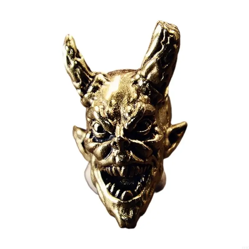 195C Gothic Broken Horn Demons Head Pendant Paracord Bead Charm Accessories Jewelry Making Supplies for DIY Enthusiasts