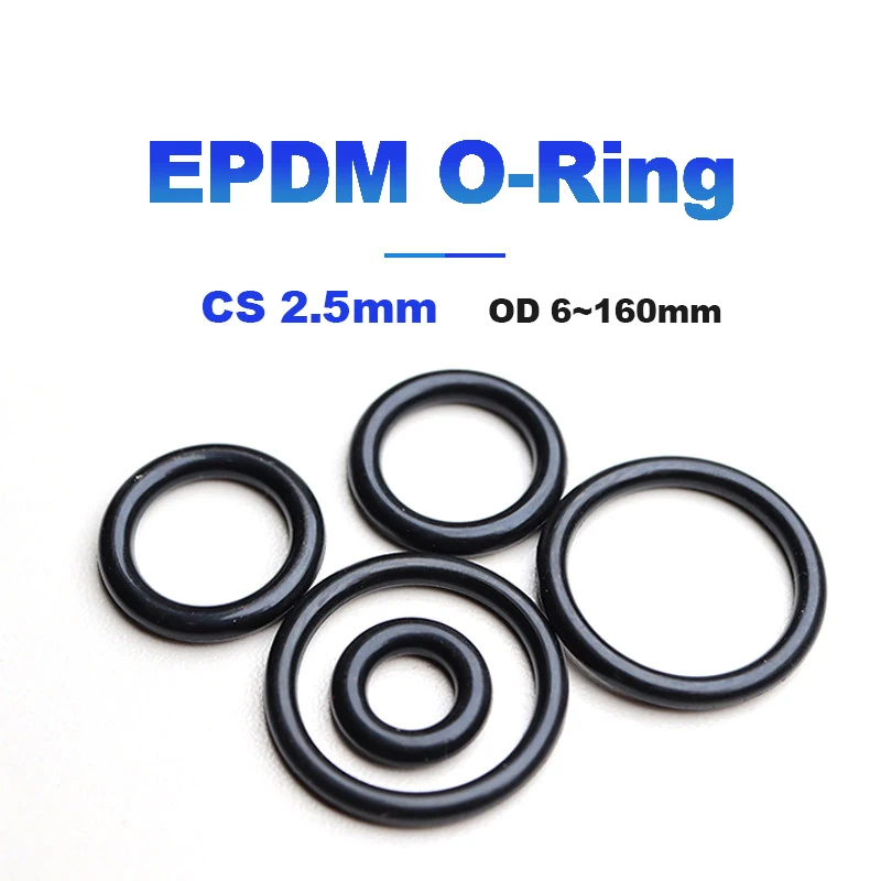 1~10Pcs CS 2.5mm EPDM O-Ring Sealing Gasket OD 6-160mm Rubber Washer Ring Exhaust Installation Rubber Insulator Grommet Black image 3