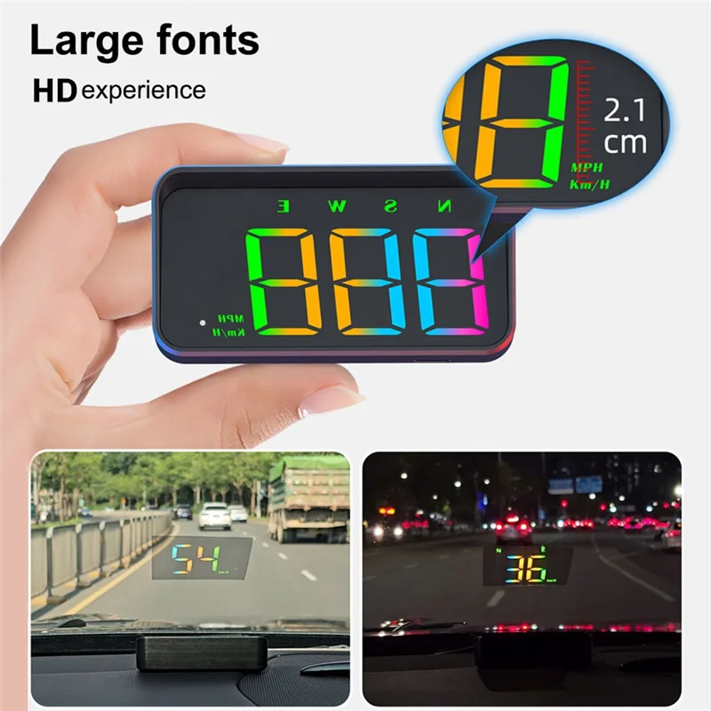 

AEE5-HUD GPS Beidou с двойными данными, автомобильный проекционный дисплей, измеритель скорости MPH KM/H 5 В, USB M2S, проектор на лобовое стекло, цветной ЖК-дисплей