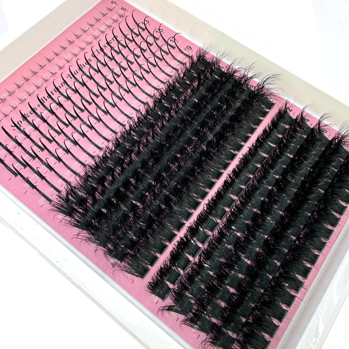 Kępki rzęs 60D-200D z efektem spiczastym i długim spodem, rzęsy pojedyncze do przedłużania, kępki rzęs z efektem spiczastym, rzęsy DIY w stylu Fairy/Manga