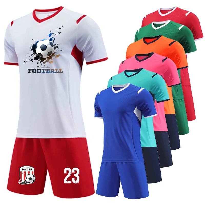 Hot Sell Football Jersey Men Children Soccer Club Uniform Set 2 Pieces tshirt And Pants 24-25 Season Thai Quality Customization