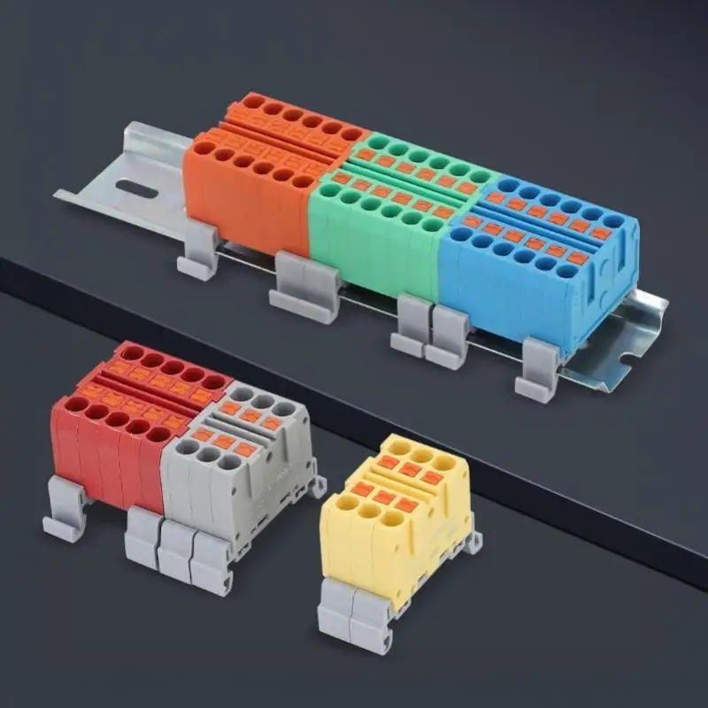Splicing DIN Rail Push In Spring: Terminal Block Multi Input Output Wire Quick Connector