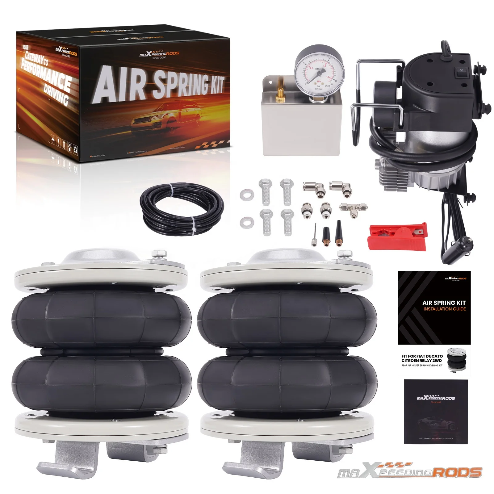 Factory Air Spring Bag Suspension Kit with Compressor for Peugeot Boxer 1994-2024 4000kg