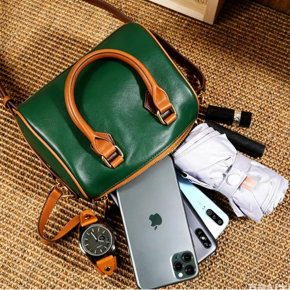 Vintage Vollnarbige Rindsleder – Women Bags Green Bewertung und Preis