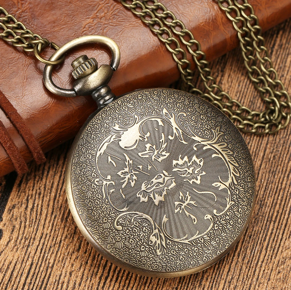 Reloj de bolsillo de cuarzo para hombre, pulsera con colgante de cadena, de bronce, estilo antiguo, Steampunk, el mejor regalo, envío directo