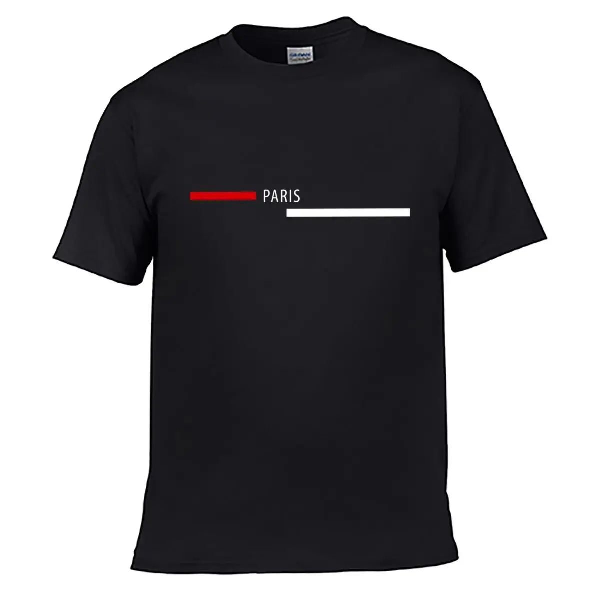 Paris Red Horizontal Bar Minimalist Graphic Summer short-sleeved Loose Top