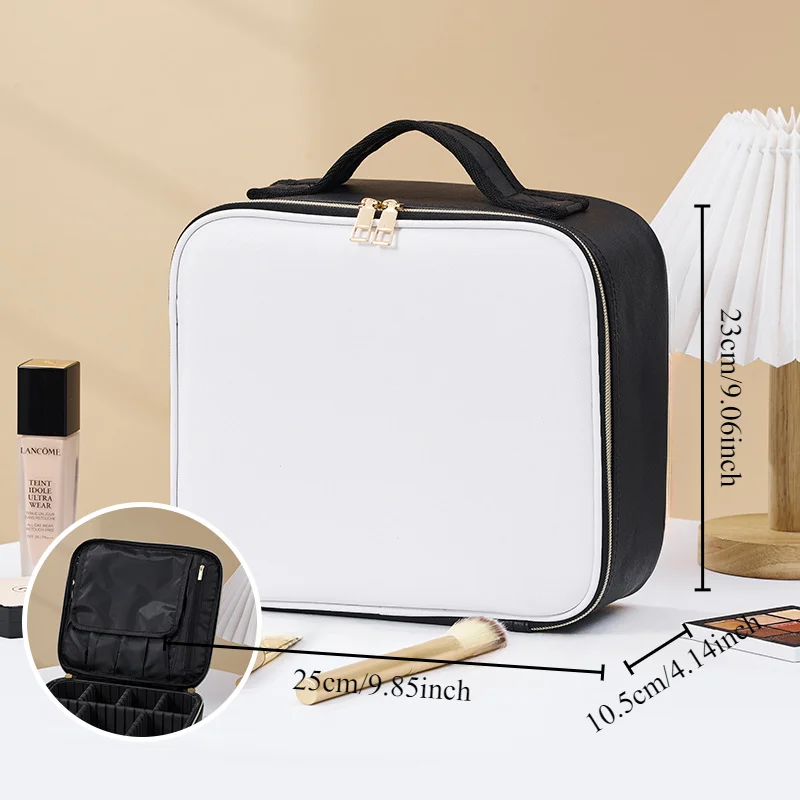 PU Leather Makeup Bag Large Capacity Storage Bag Portable Waterproof Travel Cosmetic Bag For Women