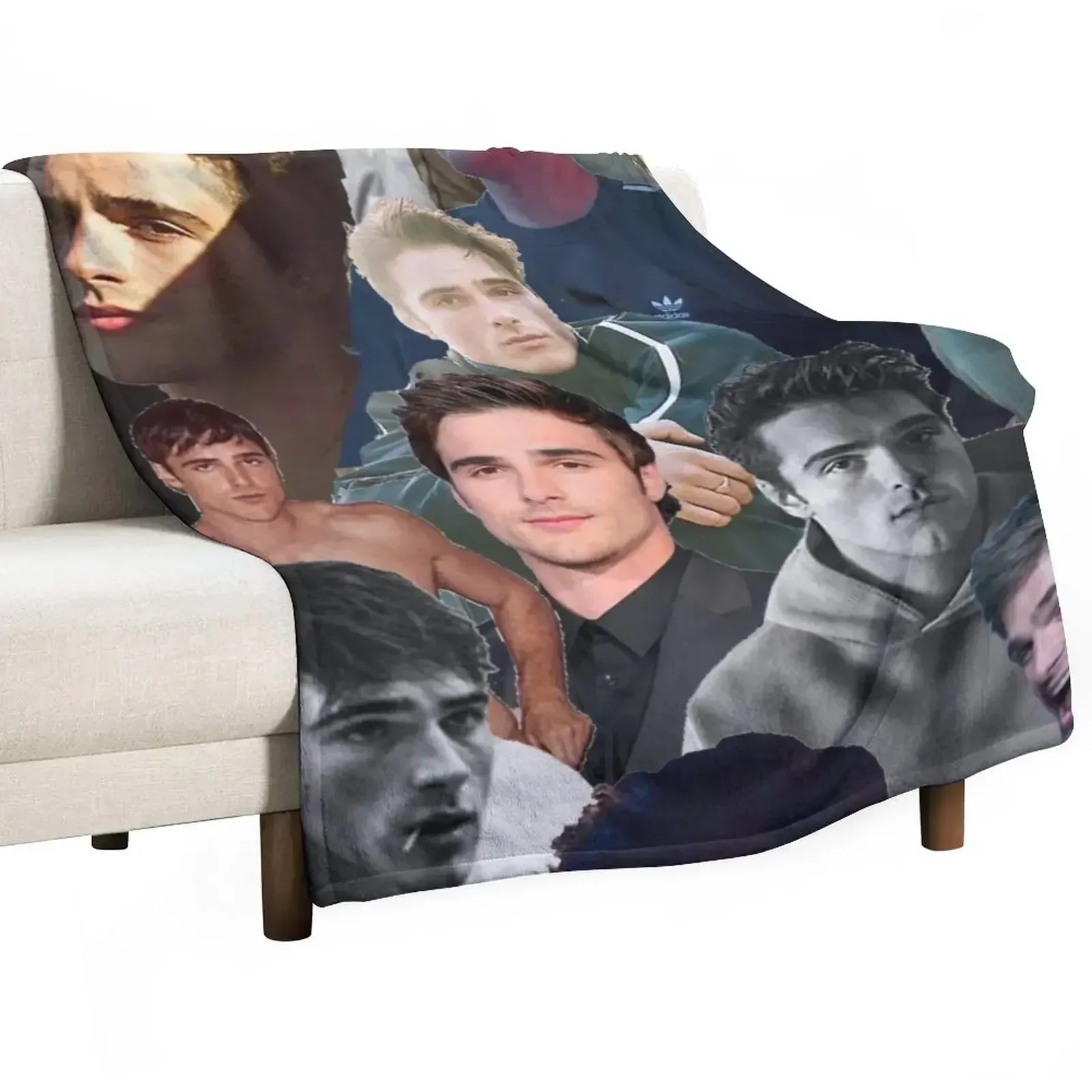 jacob elordi collage Throw Blanket Soft Soft Beds Custom wednesday Blankets