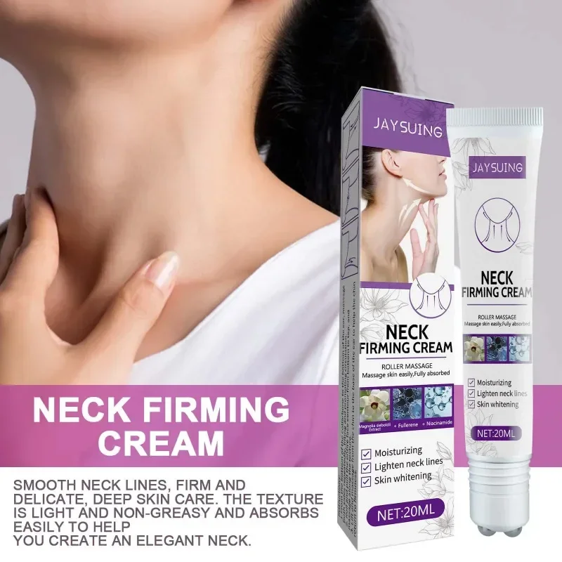 Cream Whitening Smooth Anti Aging Roll Wheel V-shaped Massage Tightening Lighten Neck Lines Wrinkle Remover Cream