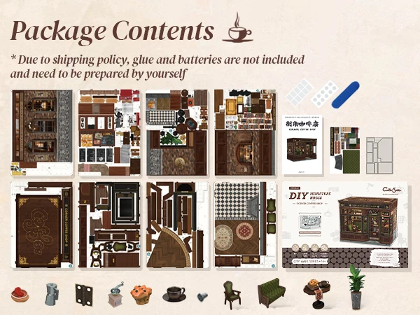 Original CUTEBEE 22cm Book Nook Kit DIY Miniature House Coffee Shop Dollhouse Book Nook Kit 3D Wooden Puzzles for Adults Corner Coffee Shop Booknook Tiny House Bookshelf Decor 3D Wooden Puzzle for Adults DIY Hbby Craft Gift book fans gift christmas decort
