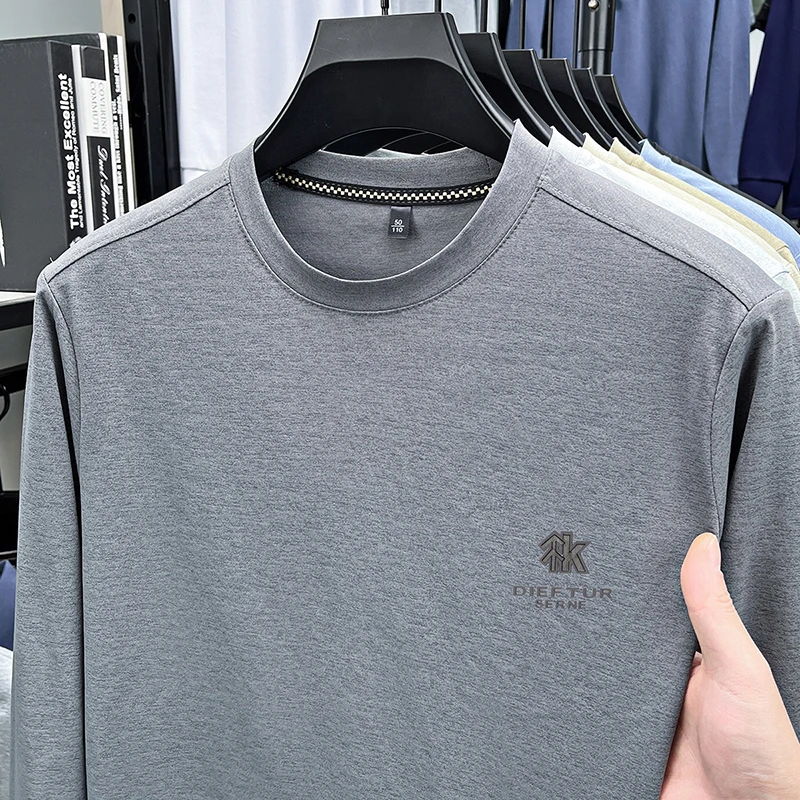 2026 Neues Herren-Basic-Sweatshirt aus Komfortablem, Atmungsaktivem Stoff mit Langen Ärmeln für Herbst und Winter – Detail 13