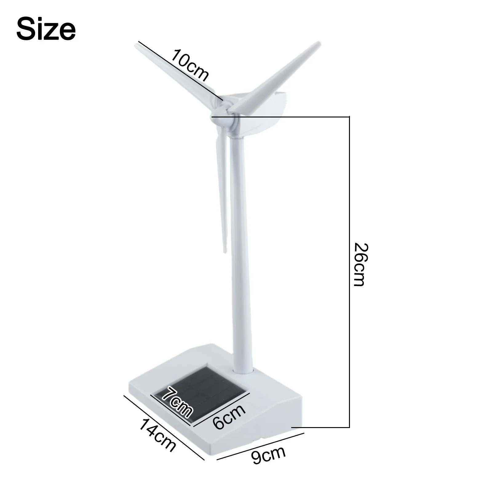 Desktop Windmill Craft Base Size 140*90*30mm Solar Powered Windmill ABS Engineering Plastic Bright Light Activated