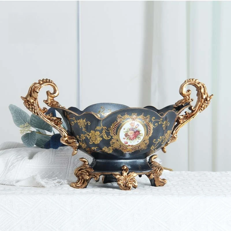 Popular European fruit plate set, living room luxury high-end fruit plate, household dried fruit plate creative decorative resin