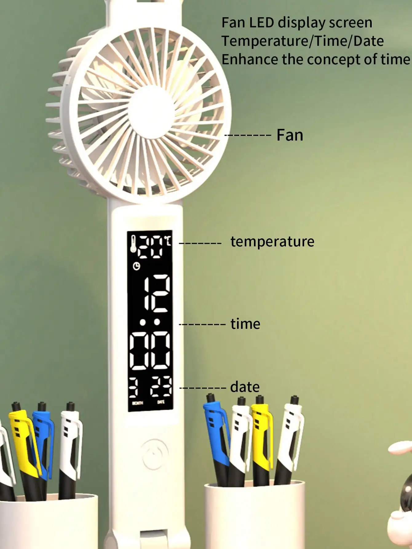 مصباح مكتبي قابل للطي بمروحة LED واقية للعين، مصباح طاولة قراءة ذكي لغرفة النوم لسكن الطلاب