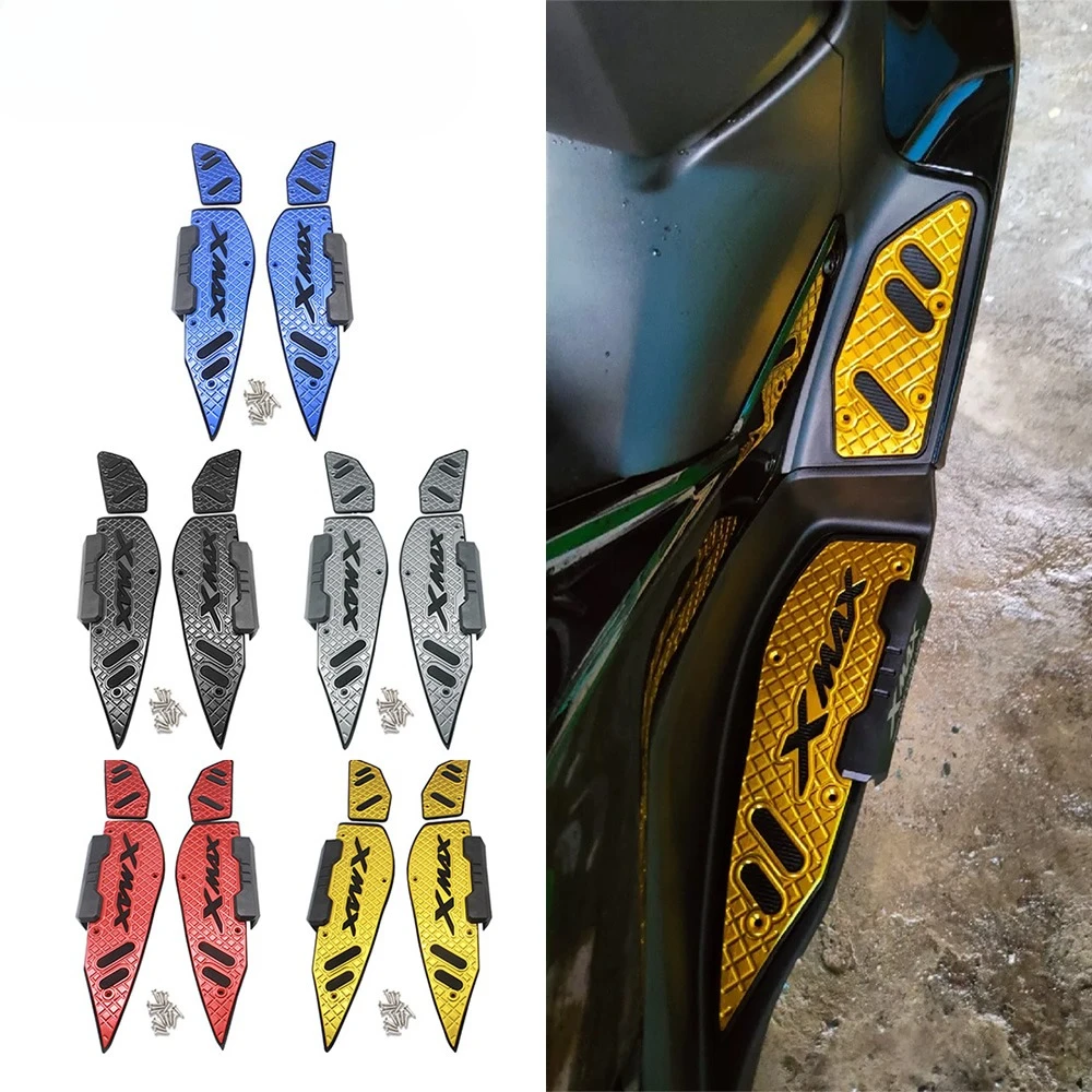 

Motorcycle CNC Aluminum Footboard Foot Rest Pad Peg Pedal Mat Plate For Yamaha XMAX 125 250 300 400 V1 V2 V3 2017-2025 Matting
