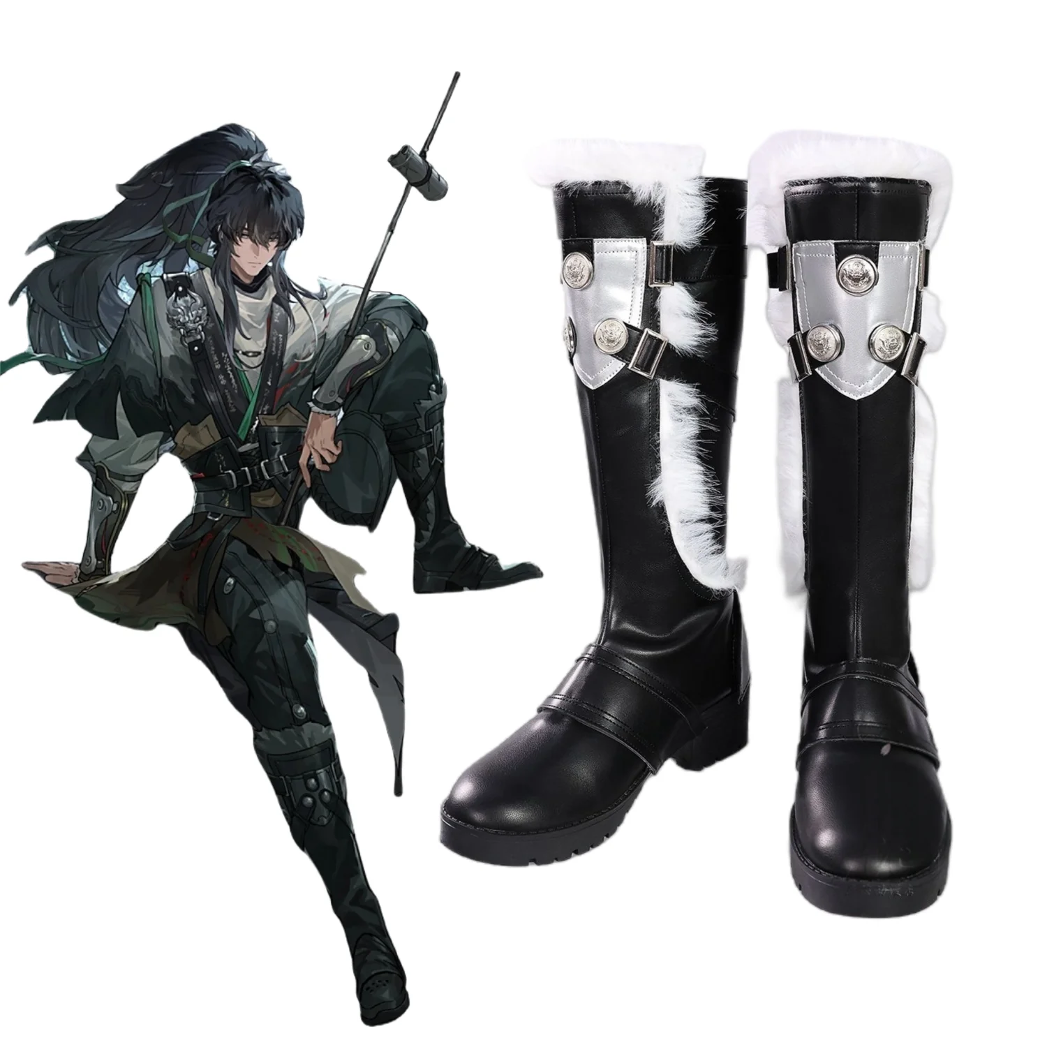 

Qiuyuan Cosplay Game Wuthering Waves Shoes Costume Accessories Props Anime Halloween Costumes for Woman Shoe