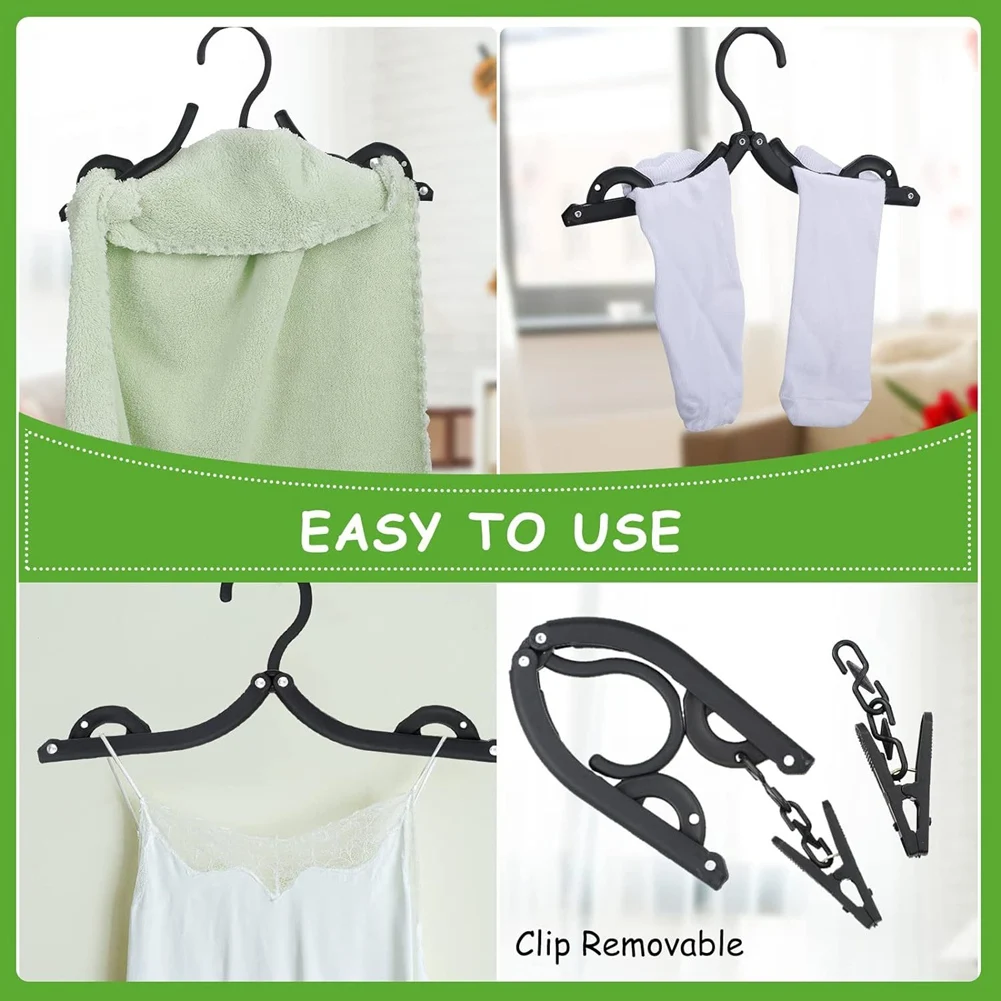 TFORU-Folding Travel Hanger Foldable Clothes Hanger With Clip Portable Travel Clothes Rack