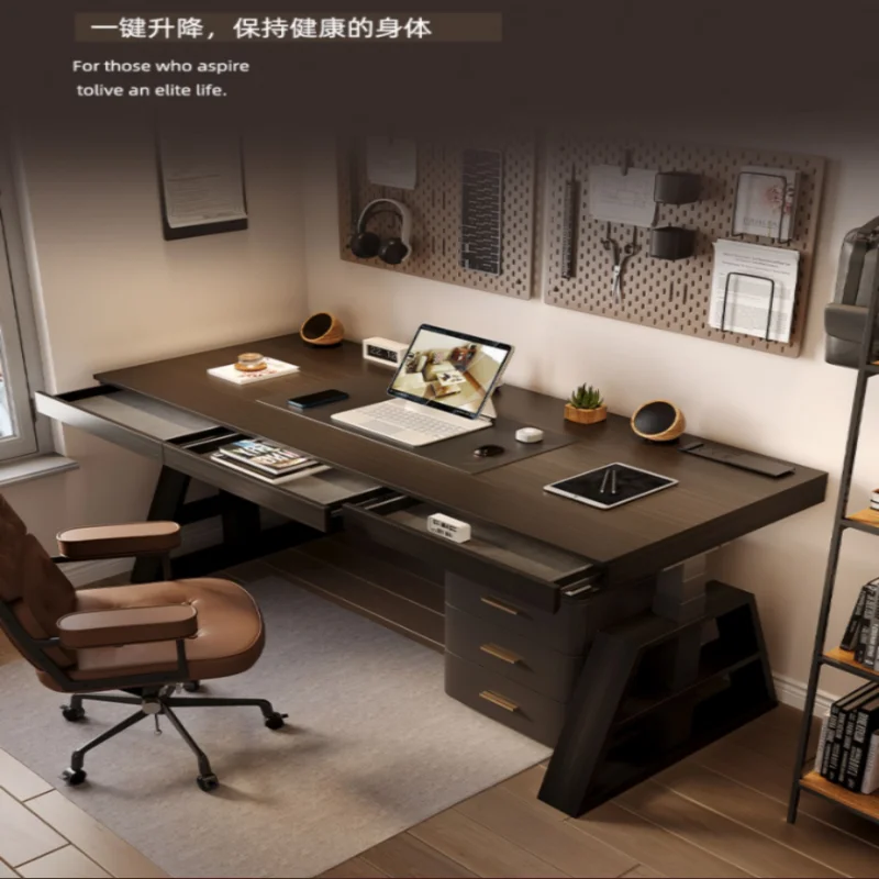 Smart lifting table Solid wood computer desk Home office Electric lifting desk